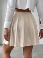 SHEIN Essnce Corduroy Pleated Mini Skirt