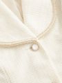 SHEIN DECDS Women's Solid Color Shawl Collar Single Breasted Blazer