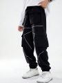 Tween Boy Reflective Tape Flap Pocket Cargo Pants