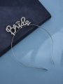 1pc Single Alphabet Crown Shaped Bridal Wedding Hair Accessory