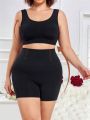 Plus Size Solid Color Body Shaping Suit