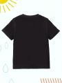 SHEIN Kids HYPEME Little Boys' Cartoon Character & Letter Printed Round Neck T-Shirt