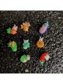 8pcs Cartoon Animal & Vegetable & Kawaii Cream Shoe Charms In Multiple Colors For Diy Shoes