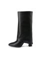 Women's Mid-Calf Boots Chunky Heel Pointed Toe Fold Over Riding Boots