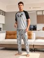 Men'S Panda Print Pajama Set