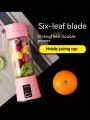 1pc 380ml Portable Electric Juicer Cup, Usb Rechargeable Mini Blender For Four Seasons Kitchen, Cooking & Juicing