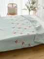 Cherry Pattern Embroidery Quilted Bedspread