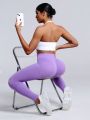 Solid Color Butt Lifting Sports Leggings