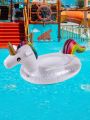 1pc Rainbow Unicorn Sequins Inflatable Pool Float For Beach And Swimming Season