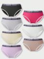 Teenage Girls' Letter Print Triangle Panties With Woven Waistband