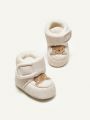 Cozy Cub Winter Cartoon Bear Pattern Baby Boots With Thickened Fleece For 0-1 Year Old