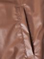 SHEIN Men Teddy Lined PU Leather Jacket