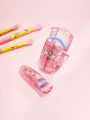 SHEIN X Cardcaptor Sakura 2pcs Pink Eyelash Curler With Star & Cartoon Magic Wand Pattern