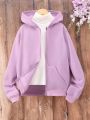 Teen Girl Zip Up Hoodie Without Sweater