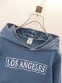 SHEIN Kids EVRYDAY Young Boy Letter Graphic Hoodie & Sweatpants