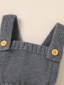 Baby Girls' Button-up Sweater Jumpsuit Romper