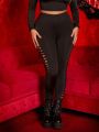 SHEIN SXY Solid Cut Out Side Leggings