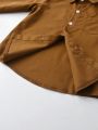 Toddler Boys Letter Patched Detail Pocket Front Shirt