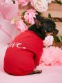PETSIN Valentine's Day 1pc Petsin Big Red Love Print Pet Sweatshirt