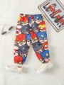 Infant Boys' Cute & Fun Robot Print Long Pants For Spring And Summer