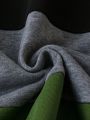 SHEIN LUNE Plus Color Block Button Detail Sweatshirt