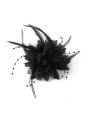 2pcs/lot Bridal Feather Hair Clip & Chest Flower, Simulation Fabric Flower For Stage Performance