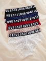 5pcs/Set Love Jacquard Lace Triangle Panties