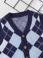 Little Boys' Casual Diamond Quilted Vest Cardigan Sweater