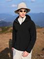 In My Nature Men's Solid Color Zipper Design Hooded Regular Jacket For Outdoor Activities