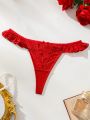 SHEIN Women'S Lace Ruffle Thong Panties