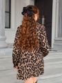 SHEIN Teen Girls Leopard Print Detail Dress