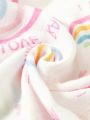 Cozy Cub 2pcs Printed Swaddling Blankets (Rainbow Love+Pink/Blue Heart)