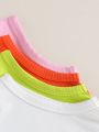 4pcs Solid Color Ribbed Knit Tank Tops For Baby Girls