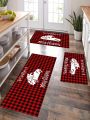 SHEIN Christmas-themed Waterproof & Non-slip Living Room & Kitchen Carpets For Peaceful Night Decor