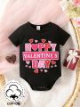Baby Girls' Spring/Summer Casual Cool Slogan Printed Bodysuit For Daily Wear