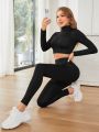 Yoga Basic Women's Sports Zipper Running Suit