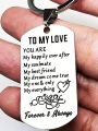 1pc To My Love Keychain Gift For Husband Wife Anniversary Valentines Birthday Boyfriend Girlfriend Jewelry For Him Her Women Men