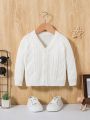 SHEIN Baby Boys' Casual Long Sleeve One-Piece Knitted Cardigan