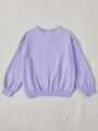 Girls' Heartbeat & Heart Printed Fleece Sweatshirt, Teenagers