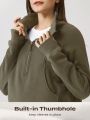 GLOWMODE Half Zip Kangaroo Pocket Fleece Sweatshirt