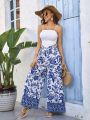 SHEIN VCAY Flower Printed Plush Decoration 2pcs/set Vacation Outfit