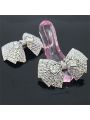 Fashionable Women's Shiny Rhinestone Bow-Knot Design Shoe Buckle