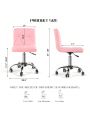 Armless Desk Chair, Low Back 360 Degree Swivel Office Chair, Height Adjustable Executive Conference Task Chair with Rolling Wheels and Diamond Pattern, for Home Computer Barber