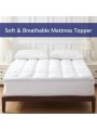 MILDLY Mattress Topper for Back Pain, Extra Thick Mattress Topper Mattress Pad Cover, Breathable Fluffy Ultra Soft Plush Pillow Top with 7D Spiral Fiber Filling, 8