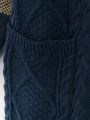 Plus Size Plaid Spliced Horn Button Cardigan Sweater