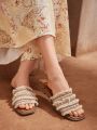 Styleloop Women's Stylish Bohemian Style ComfortableBeach Flip Flops, Open Toe, Tassels, Easy To Put On, Suitable For Outdoor Wear Flat Sandals