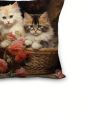 Cat Printed Pillow Case