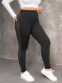SHEIN Frenchy Plus Size Leggings With Rhinestone Decoration Thermal