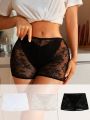 SHEIN 3pcs Floral Lace Safety Shorts