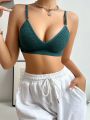 Women's Wirefree Bra And Bralette (No Padding), Solid Color, Sold Separately